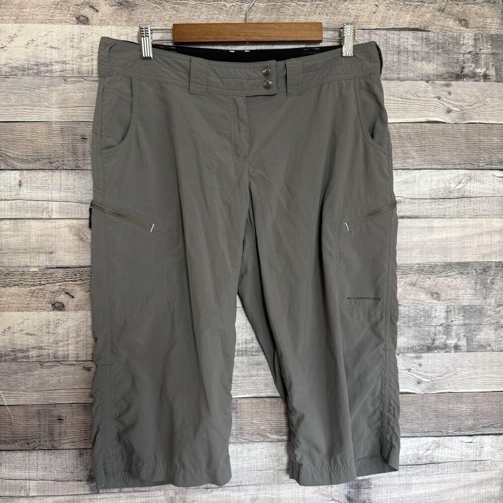 Exofficio Womens Vent'R Dig-Her Capri Lightweight Cargo Hiking Pants Gray Sz 10